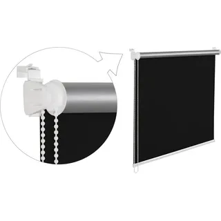 Thermorollo Verdunklungsrollo 65x200 cm schwarz Fensterrollo mit Thermobeschichtung 100% Abdunklung - Schwarz
