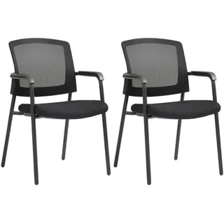 CLP Stapelstuhl 2er Set Metall Schwarz , Textil , 58x86x60 cm , Esszimmer, Stühle