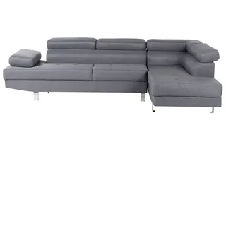 Beliani 5-Sitzer Norrea Stoff Grau Linksseitig