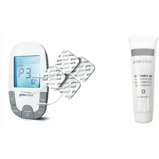 prorelax TENS/EMS Super Duo PLUS | Elektrostimulationsgerät zur natürlichen Therapie gegen Schmerzen und zum Muskelaufbau | 2 Therapien mit einem Gerät & Elektroden Gel zur Kontaktverbesserung