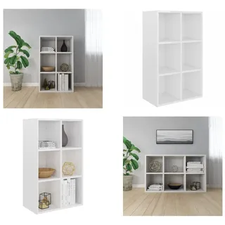 vidaXL Bücherregal/Sideboard Hochglanz Weiß 66x30x98 cm Holzwerkstoff - Bücherschrank - Bücherschränke - Bücherregal - Bücherregale