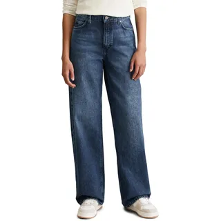 Marc O'Polo Denim Damen Jeanshose Wide Leg High Waist, Blau (Multi/Icy Dark Vintage Blue), W29/L32