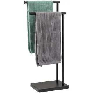 bremermann Stand-Handtuchhalter, schwarz , Metall , 35x78x20 cm , Badezimmer, Badezimmerausstattung, Handtuchhalter