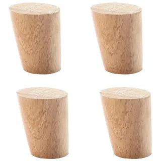 Qrity Möbelfuß Holz, 4 Stück 6cm Holzfüße Möbelfüße Sofafüße mit Montageplatten & Schrauben für Schrank, Sofa, Couchtisch, TV-Schrank und andere Möbelbeine