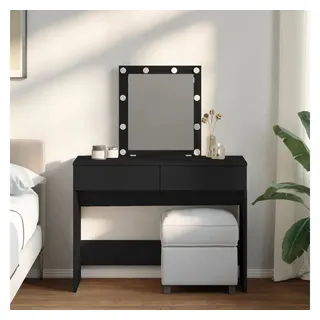 vidaXL Schminktisch mit LED-Beleuchtung Schwarz 100x40x130 cm