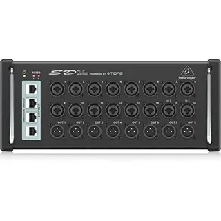 Behringer SD16 I/O Stage Box with 16 Remote-Controllable Midas Preamps, 8 Outputs, AES50 Networking and ULTRANET Personal Monitoring Hub