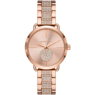 Michael Kors Portia Uhr für Damen, Quarz-Multifunktionswerk mit Edelstahlarmband