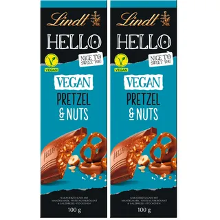 Lindt Vegan Pretzel Nuts Vollmilchschokolade 2 Packungen 100 g