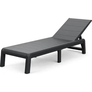 Keter Sonnenliege mit Auflage Formentera Holzstruktur Anthrazit - Grau