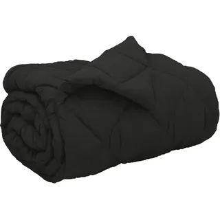 Winterbettdecke Schwarz 155 x 220 cm Mikrofaser - Schwarz
