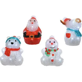 Dekorativer Weihnachtsfiguren-Mix 16 cm - Weiß, Rot