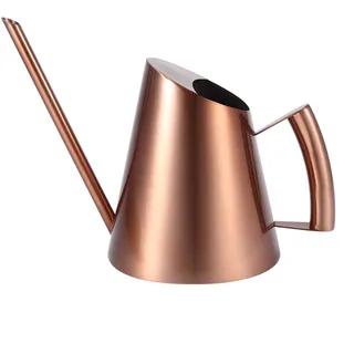 Gießkanne Metall 900ml, Giesskanne Zimmerpflanzen Kupfer mit Langem Auslauf, Kleine Edelstahl Gießkanne, Copper Watering Can für Innenbereich und Balkon, Modernes Design