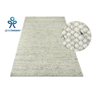 MY HOME Wollteppich Wolly, Wolle, rechteckig, Höhe: 14 mm, handgewebt, Handweb Teppiche, Wohnzimmer, Schlafzimmer, Esszimmer grau 300 cm x 400 cm x 14 mm