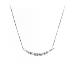 Smart Jewel Collier »Collier Mittelteil gebogen mit weißen Zirkonia, Silber 925«, weiß