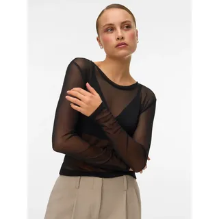 Vero Moda Vmlova Ls Mesh Top Schwarz S