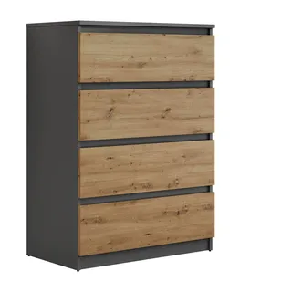 Moderne Kommode HANA M4 70, Artisan Eiche / Anthrazit - Dunkelbraun