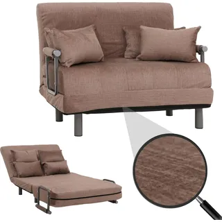 Schlafsessel HWC-K29, Klappsessel Schlafsofa Gästebett, Liegefläche 190x100cm, Stoff Chenille (370g/m2) braun - Braun
