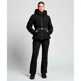 Superdry für Damen. WS110178A Luxe gesteppte Skijacke mit Gürtel schwarz (S), Lässig, Polyamid