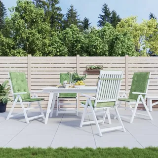Möbel Hochlehner-Auflagen 4 Stk. Blattmuster Stoff - Gartenmöbelauflagen 361266 - Grün