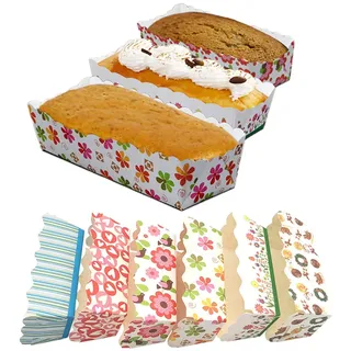 Lsydgn 100 Stück Einweg Mini Kuchenformen Papierbackform Set Mini Backform Aus Rechteck Kuchenform Papier Cupcake Formen,Muffinförmchen Papier,für Kleines Brot,Zufällige Farbe+Stil