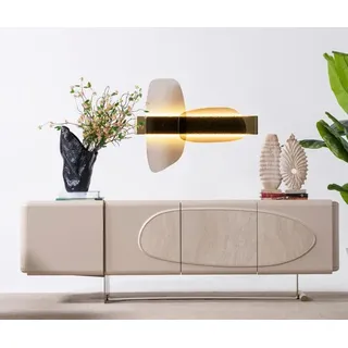 Exklusiv Kommode mit Spiegel Beige Modern Spiegelkommode Sideboard Esszimmer - Beige