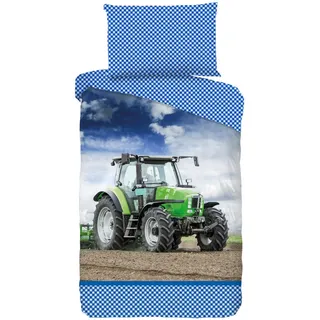 Kinderbettwäsche , Multicolor , Textil , Traktor , 140x200 cm , Oeko-Tex® Standard 100 , pflegeleicht , Heimtextilien, Bettwäsche & Leintücher, Kinderbettwäsche
