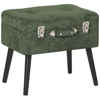 Beliani Hocker Grün, Textil, 1-Sitzer, Rechteckig, 52x46x36 cm Wohnzimmer, Hocker, Sitzhocker