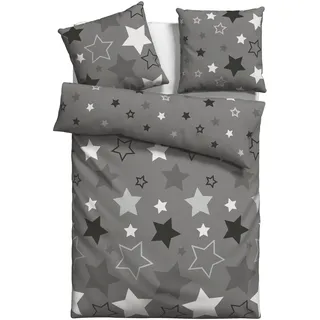 my home Bettwäsche »Dreamer in Gr. 135x200 oder 155x220 cm, ideal für Weihnachten« 2 Stk. tlg. Fleece kuschelig warm im Winter, Weihnachtsbettwäsche, Winter, grau