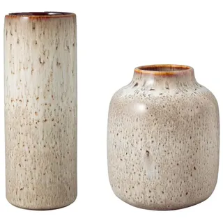 Villeroy & Boch like. by Villeroy + Boch Dekovase "Vasen Lave Home 15,5 cm + 20 cm 2er Set beige", beige,