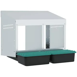 vidaXL Hühner-Nistkasten 2 Fächer Wandmontage Verzinkter Stahl