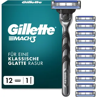 Gillette Rasierer Herrenrasierer Körperpflege Mach3 12 Klingen Aufsätze Set