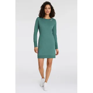 Ragwear Sweatkleid »MENITA O« Eingrifftaschen mit veganer 3 Knopf-Applikation, grün