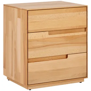 Mid.you Nachtkästchen , Kernbuche , Holz , Kernbuche , massiv , 3 Schublade(n) Schubladen , 50x60x40 cm , Holzmöbel, Holzbetten, Nachtkästchen Holz