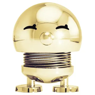 Hoptimist Bimble Wackelfigur & Glücksbringer, Skandinavische Deko Figuren für Wohnzimmer, Schreibtisch, Büro, Bürodeko & Lustige Kleine Geschenke, 4,5 x 5,8 x 6,6 cm, Small, Gold