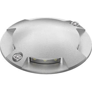 ledscom.de LED Bodenleuchte, Wegmarkierung BUNDA für außen, IP67, 4-flammig, aluminium, rund, 70mm Ø, warmweiß