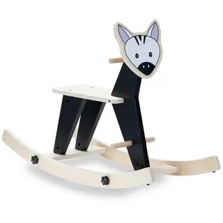 Hauck Schaukeltier , Schwarz, Weiß , Holz , 32.5x55x82 cm , unisex , EN 71 , Fußstützen, Haltegriffe , Spielzeug, Holzspielzeug