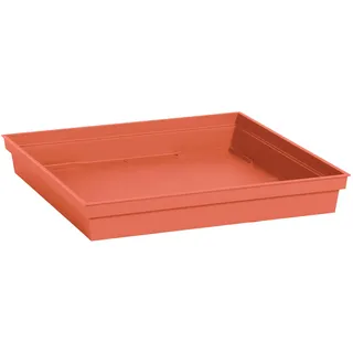 EDA - Quadratischer Untersetzer Toskana 40 cm - für quadratischer Blumentopf Toskana 50 cm - 40 x 40 x H.5,9 cm - Terrakotta Orange