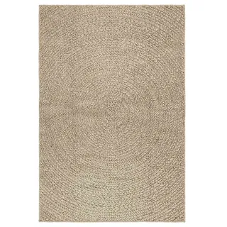 vidaXL Teppich ZIZUR Beige 120x170 cm Jute-Optik Indoor und Outdoor