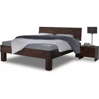 Massivholzbett Basic 01, Seniorengerecht, Comforthöhe 48 cm – 140 x 220 cm / buche-weiss-lackiert