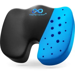 Everlasting Comfort Gel Sitzkissen – Ergonomisches Sitzkissen zur Unterstützung des Steißbeins – Stuhlkissen für eine Gute Körperhaltung und gegen Rückenschmerzen (Schwarz)