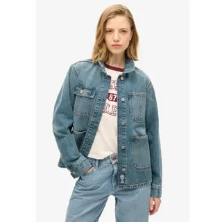 Superdry für Damen. W5011809A Jeansjacke mit Stickerei Chore blau (XL), Lässig, Bio-Baumwolle, Nachhaltig