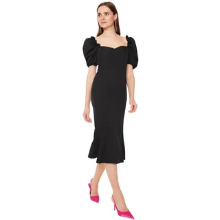 TRENDYOL Damen Detailliertes Kleid Installieren. Dress, Schwarz, 40
