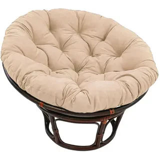 Dunkelblaues Papasansesselkissen, 80 x 80 cm, Polster-Bodenkissen für Drehstuhl, runder Polyrattan-Sessel, 100 cm Durchmesser, 10-12 cm dick