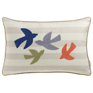 Tom Tailor Dekokissen Birds 38 x 58 cm Lila