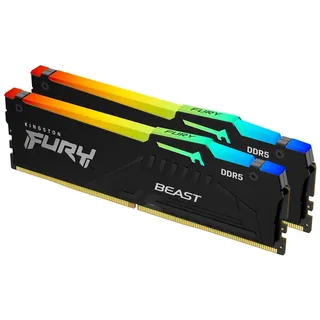 Kingston FURY Beast RGB schwarz DIMM Kit 32GB, DDR5-6000, CL30-36-36, on-die ECC (KF560C30BBEAK2-32)