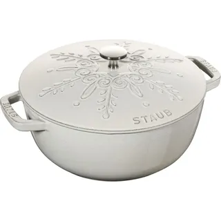 Staub Cocotte 24 cm rund weißer trüffel
