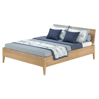 Metallfreies Doppelbett aus Buchenholz konische Füße 160x200 mit wählbaren Zubehör V-60.94-16ohne Zubehör - Naturbelassen