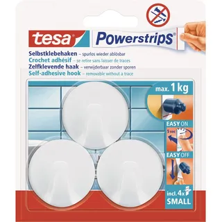 Tesa Garderobenhaken Tesa Rund Weiß