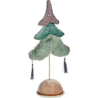 Weihnachtsbaum Krist+ Blau Bunt türkis Silberfarben Silber Polyester Holz 12 x 43 x 22 cm 22 x 43 x 12 cm - Blau, Bunt, Türkis, Silber