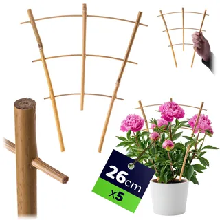 KADAX Rankgitter aus Bambus, 26 x 23 cm, 5er Set, Rankhilfe für Pflanzen, Pflanzengitter, Kletterhilfe & Pflanzstütze für Zimmerpflanzen & Kletterpflanzen
